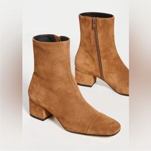 STAUD Aimee Brown Suede Ankle Boots